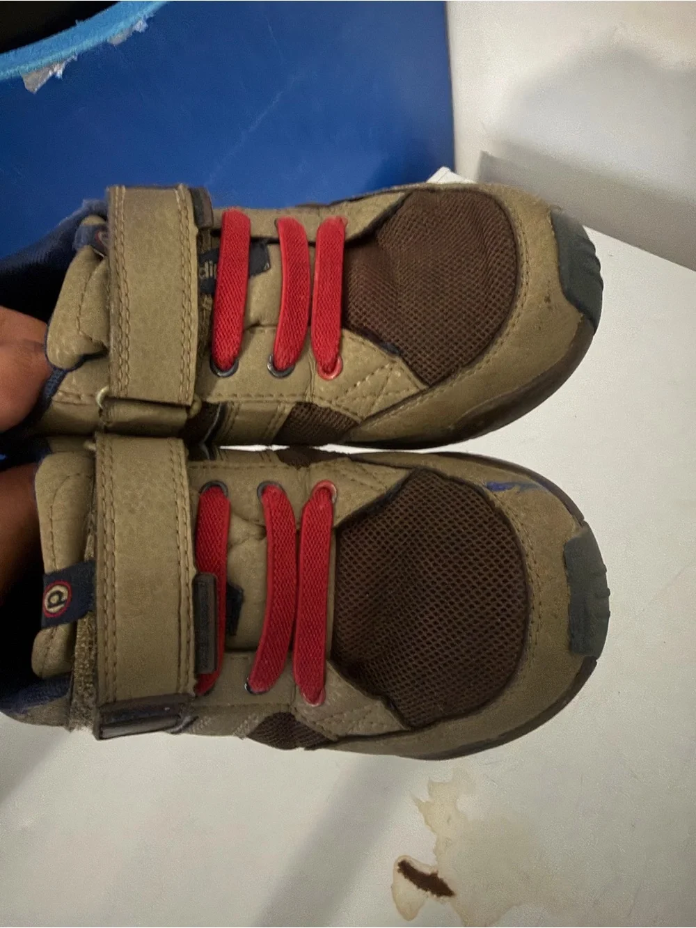 pediped Brown and Red Kids Sneaker